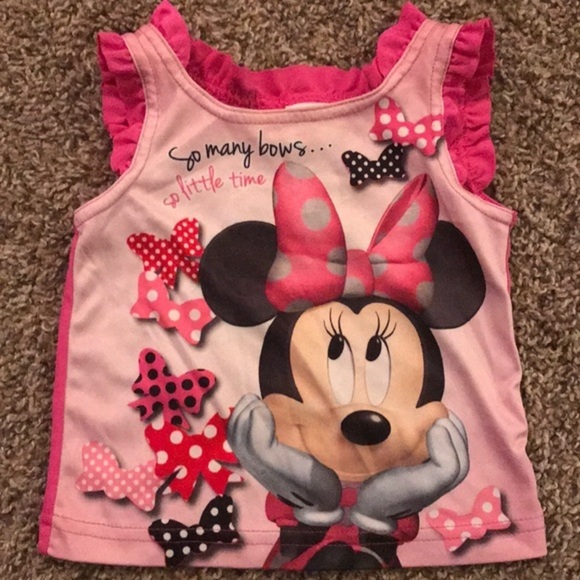Disney Other - Disney Minnie Mouse Pink Ruffled Tank Top